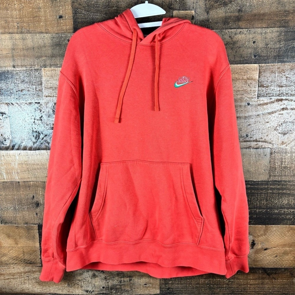 Nike Keep It Clean Just Do It Pullover Hoodie Men's Size M Red Graphic